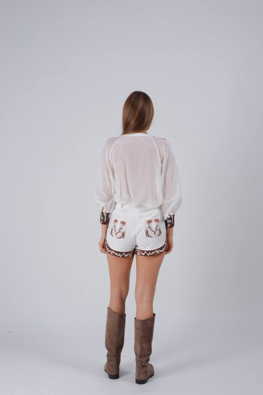 Celine Embroidered Shorts