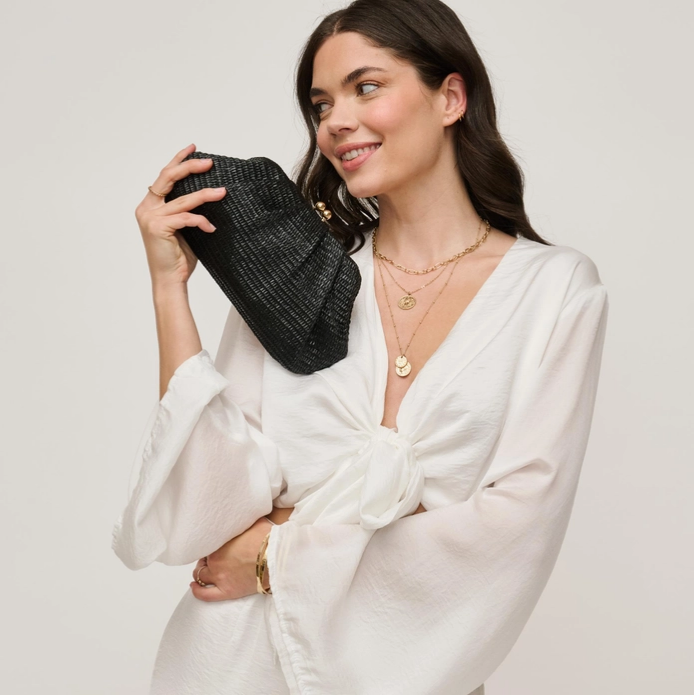 Triana Straw Frame Clutch