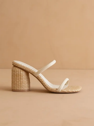 The Margaret Beige | Rattan Heel