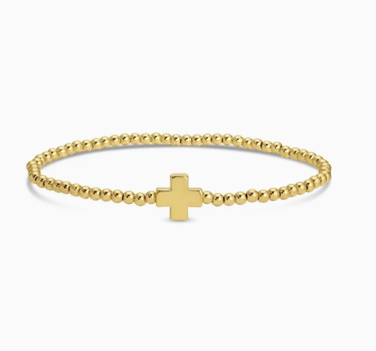Gold Cross Stretch Bracelet