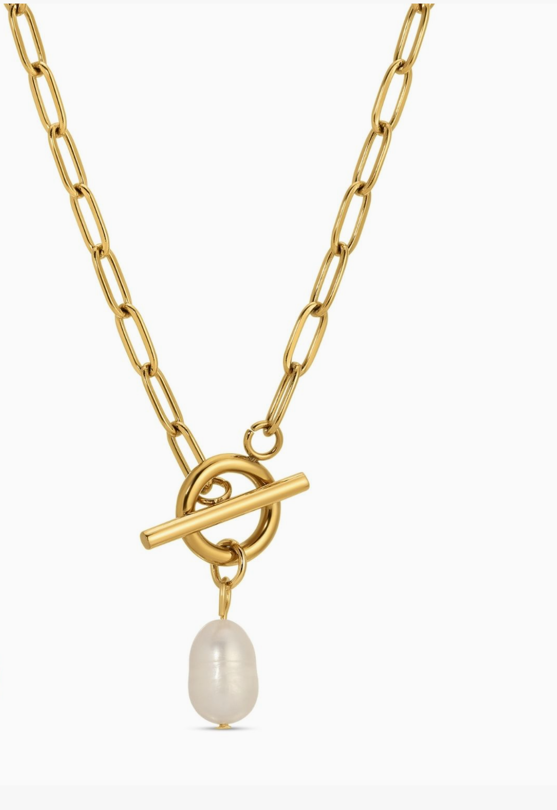 Pearl Paperclip Necklace