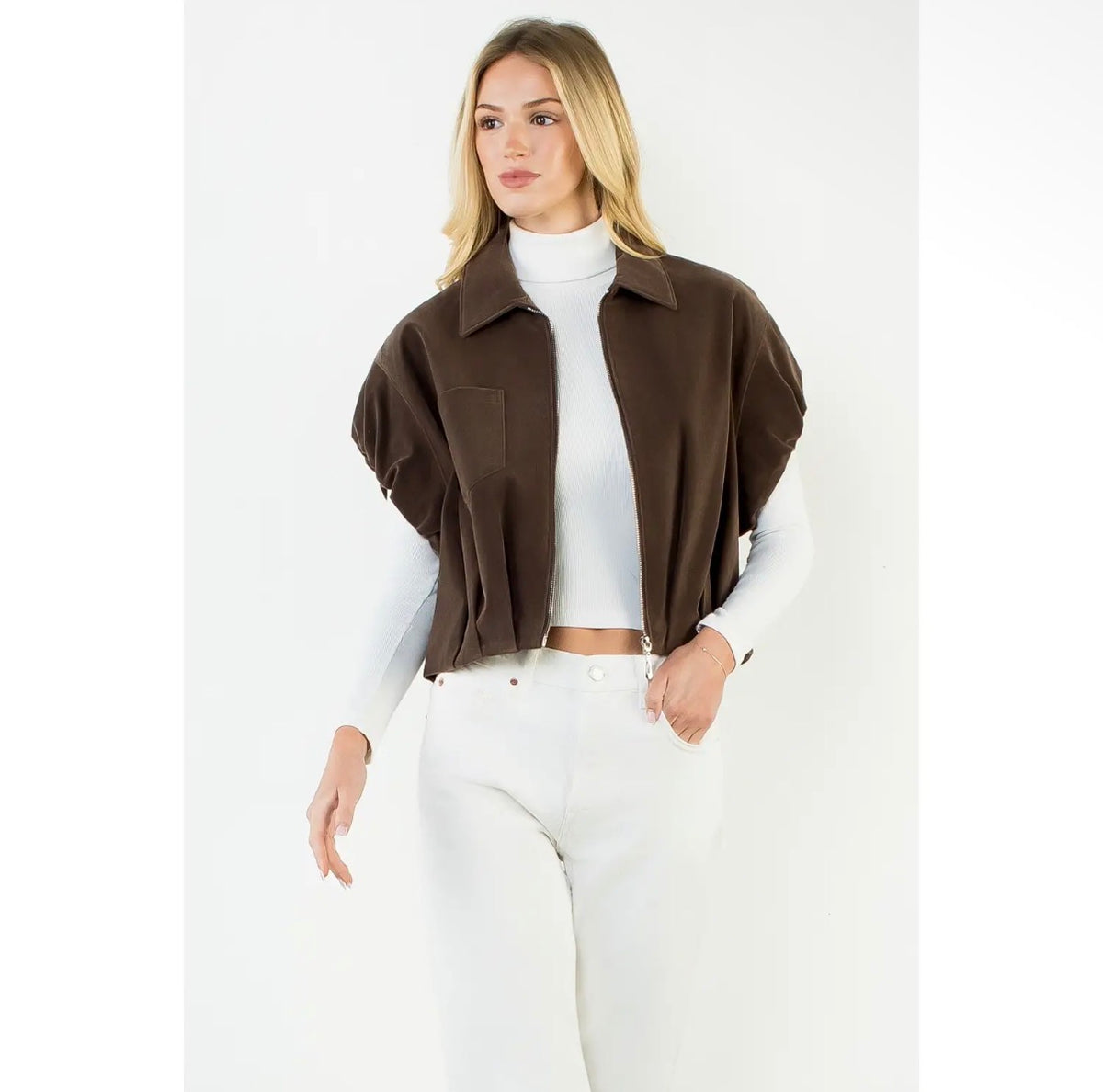 Mindy Sleeveless Zip Jacket