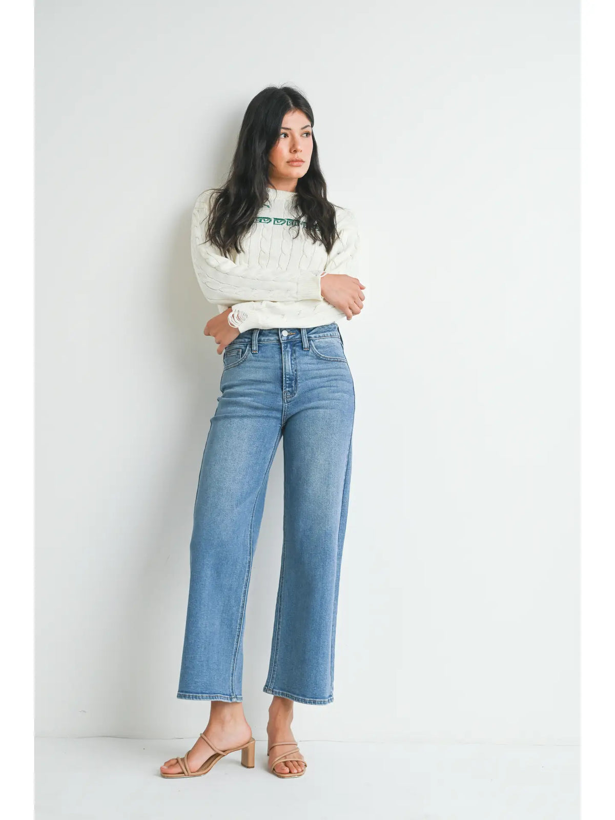 Slim Wide Leg Denim
