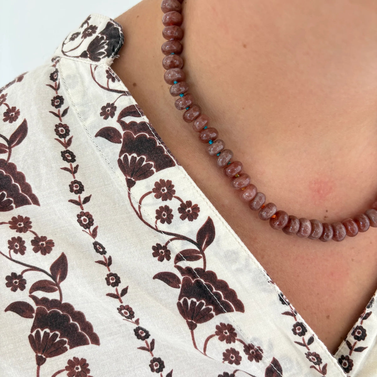 Chocolate Brown Stone Necklace