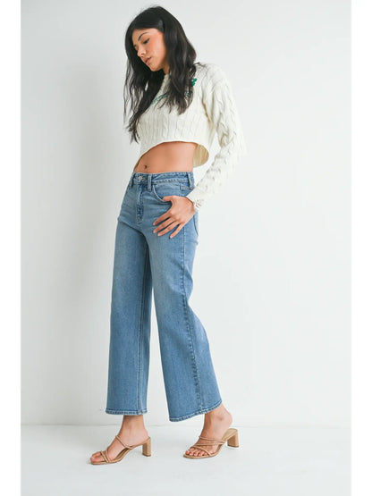 Slim Wide Leg Denim