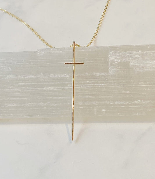 Gold Modern Cross Necklace