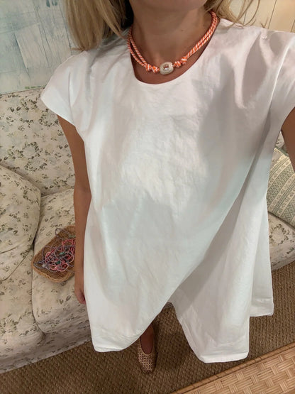 Orange Stripe Cord Necklace