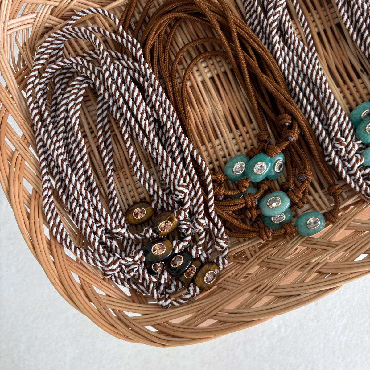 Brown Stripe Cord Necklace