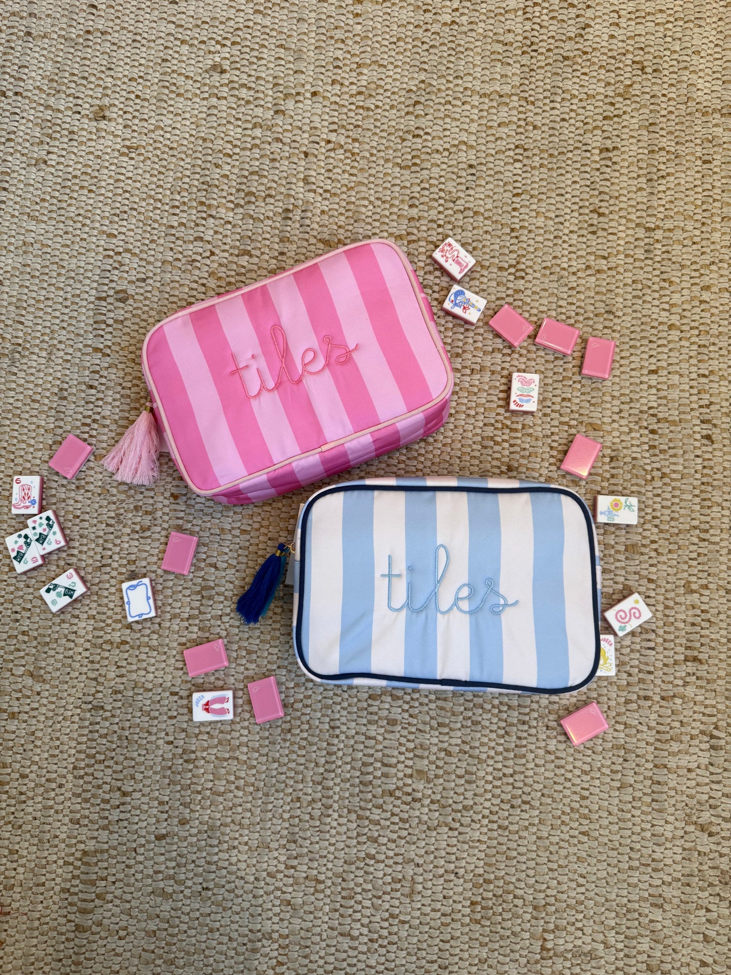 Striped Mahjong Tile Bag