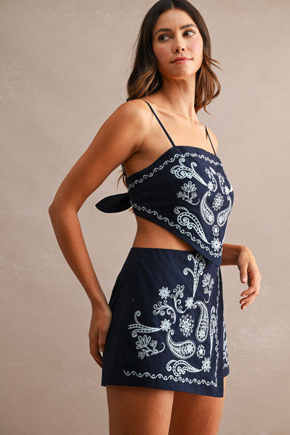 Christa Embroidered Eyelet Set