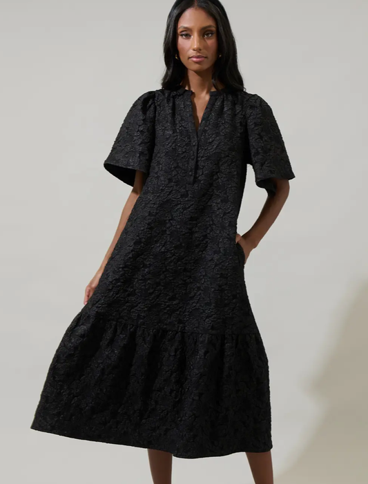 Arielle Jacquard Floral Ely Midi