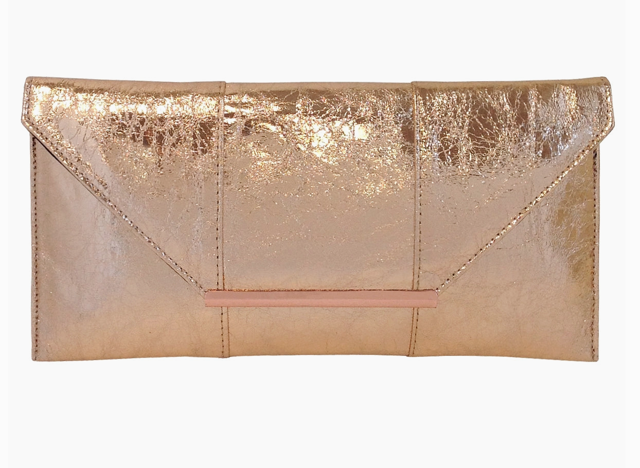 Crushed Metallic Evening Clutch