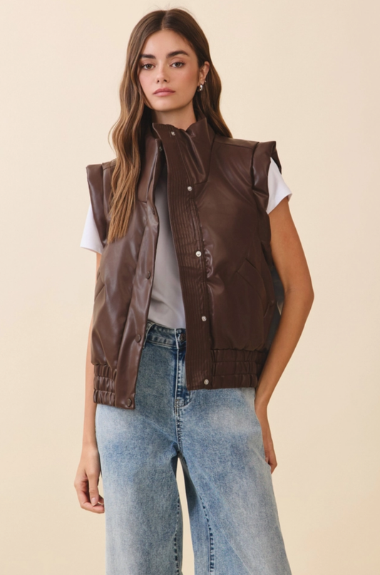 Porter Chocolate Puffer Vest