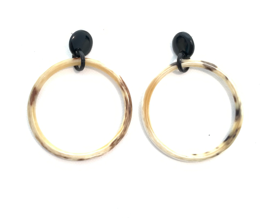 AJ Natural Horn Hoop Earrings