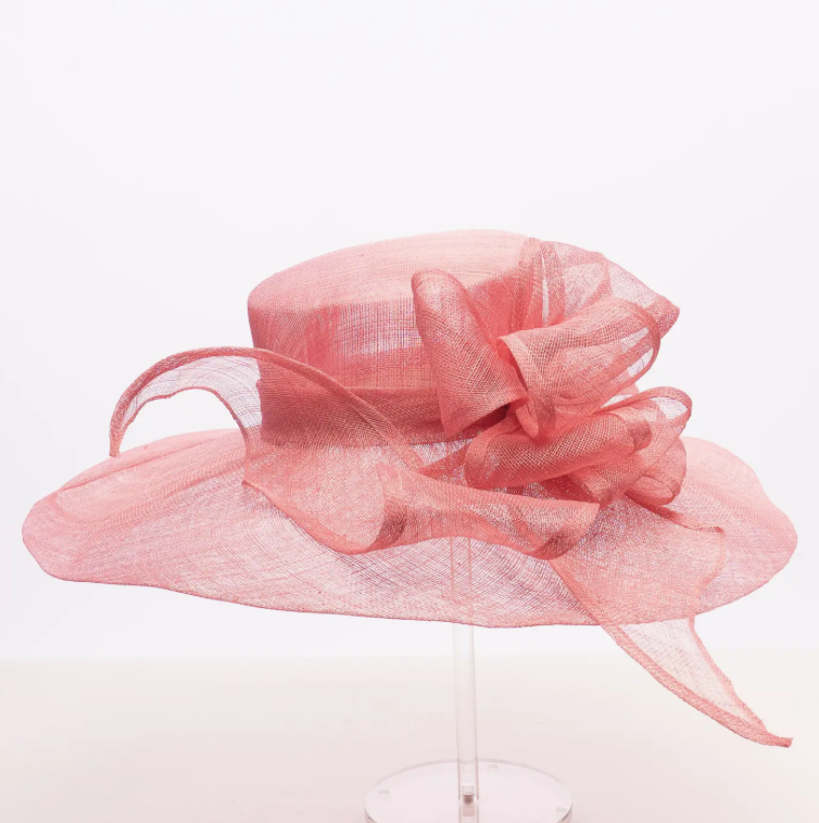 Large Wrapped Bow Sinamay Hat