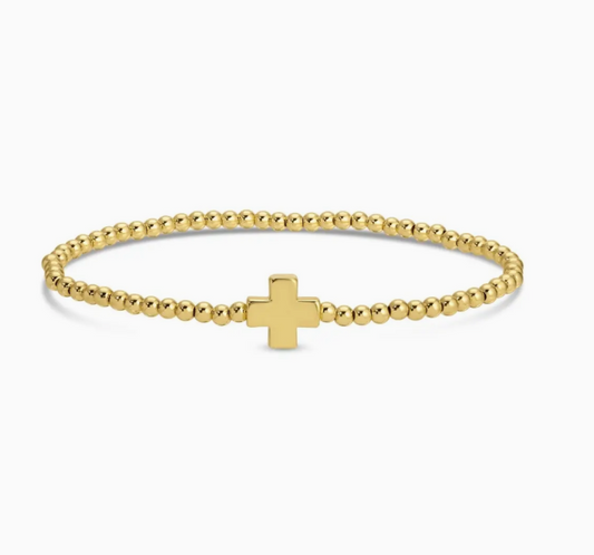 Gold Cross Stretch Bracelet