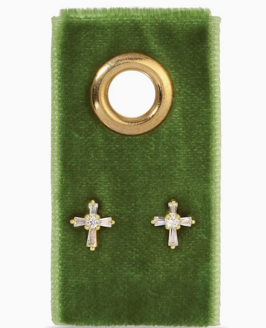 Baguete Cross Studs