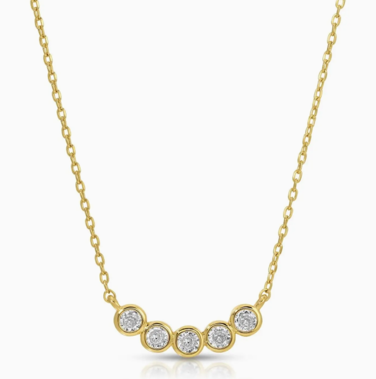 Faux Multi Diamond Necklace