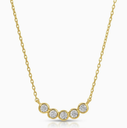 Faux Multi Diamond Necklace