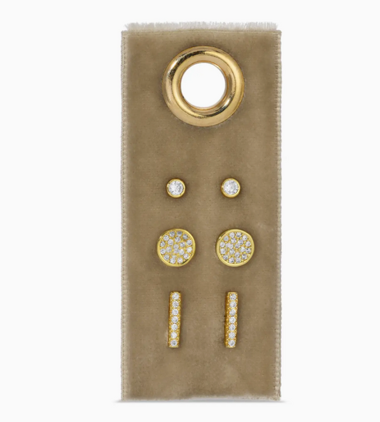 Pave Velvet Stud Gift Set