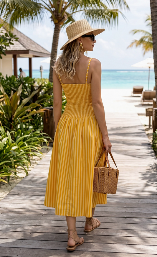 Bella Striped Midi Dress