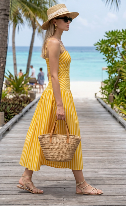 Bella Striped Midi Dress