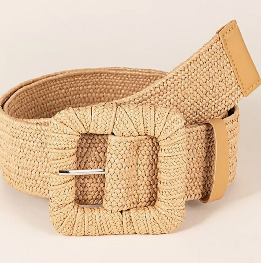 Square Buckle Woven Belt