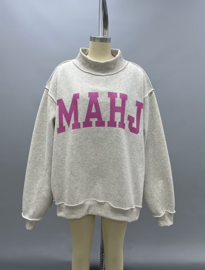 Pink Mahj Reversible Mock Neck