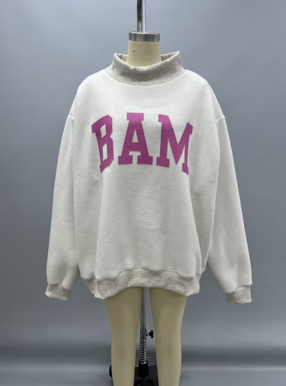 Pink Mahj Reversible Mock Neck