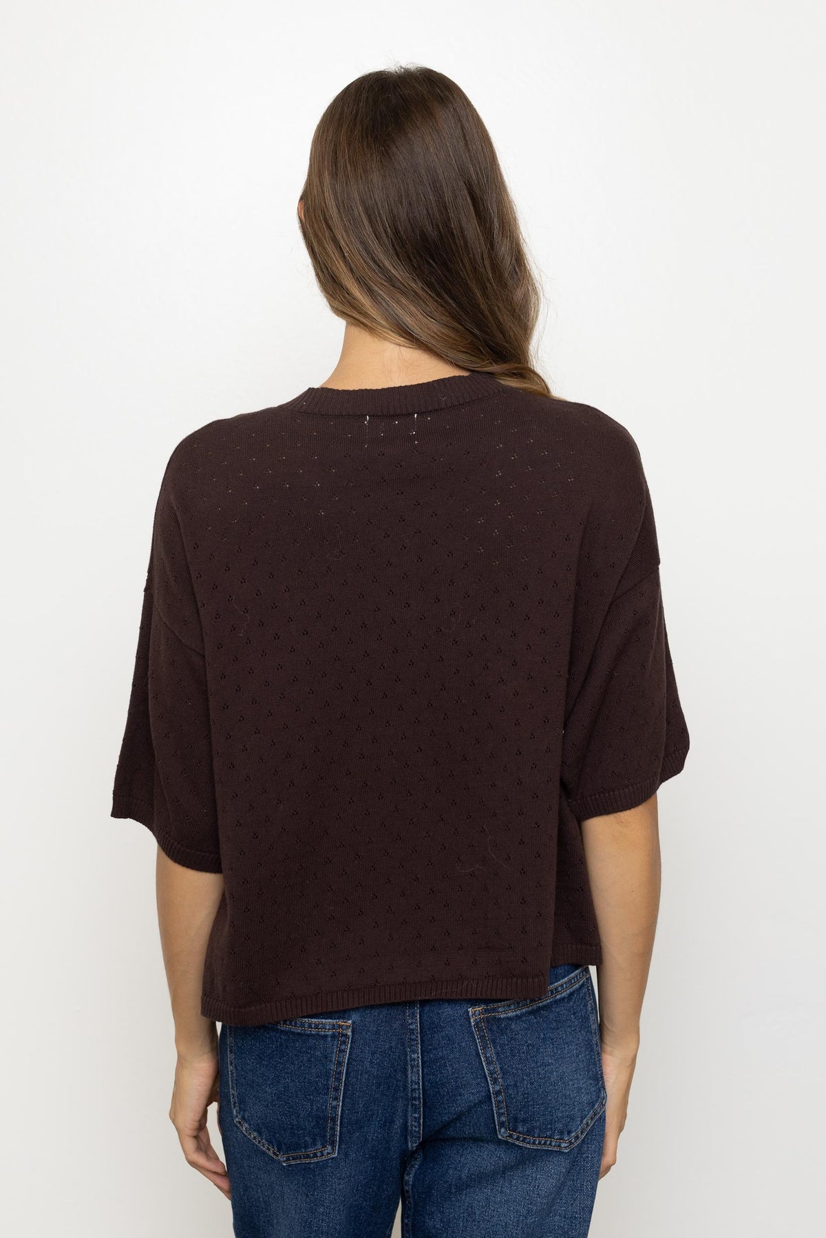 Bobby Pointelle Short Sleeve Cardigan