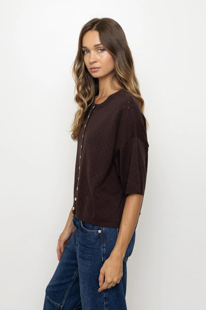 Bobby Pointelle Short Sleeve Cardigan
