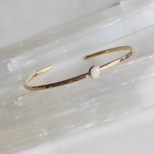 Hammered Opal Cuff